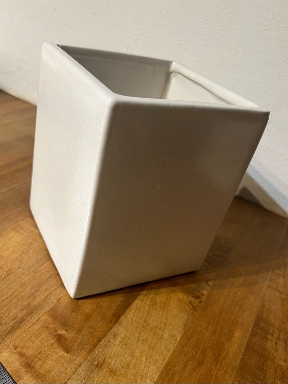 White Ceramic Square Planter - Brand Unspecified